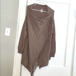 Fringe wrap sweater